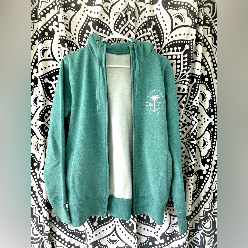 Quiet Storm Teal Zip Up Hoodie